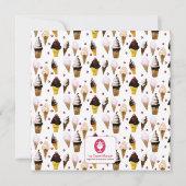 Retro-Eiscreme-Party HandIllustriert Einladung (Rückseite)