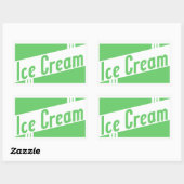 Retro-Eiscreme Rechteckiger Aufkleber (Blatt)