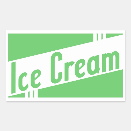 Retro-Eiscreme Rechteckiger Aufkleber (Vorderseite)