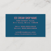 Retro-Eiscreme| Rosa Sundae| Eiskrem Visitenkarte (Rückseite)