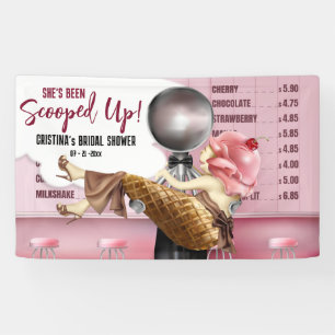 Retro-Eiscreme-Salon aufgefüllt Banner