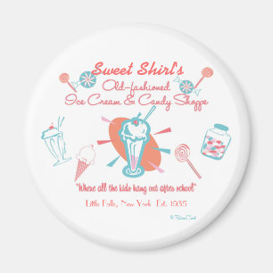 Retro Eiscremeu. SüßigkeitShoppe Magnet