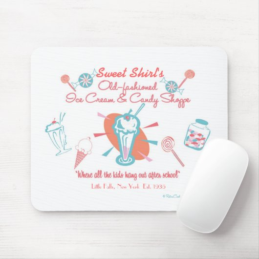 Retro Eiscremeu. SüßigkeitShoppe Mousepad (Mit Mouse)