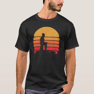 Retro-Eisfischen Gefrorener See Vintage-Fisch-Eis- T-Shirt