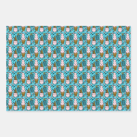 Retro-Eisgeschichten Geschenkpapier Set (Vorderseite 3)