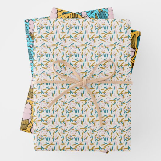 Retro-Eisgeschichten Geschenkpapier Set (Beispiel)