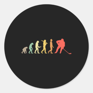 Retro-Eishockey-Evolution Geschenk für Eishockey-P Runder Aufkleber