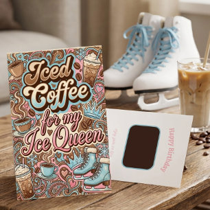 Retro-Eiskaffee-Eis-Königin-Geschenkkartenhalter Einladung