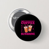 Retro Eiskaffee & Sonnenschein lustiger Sommer Button (Vorne & Hinten)