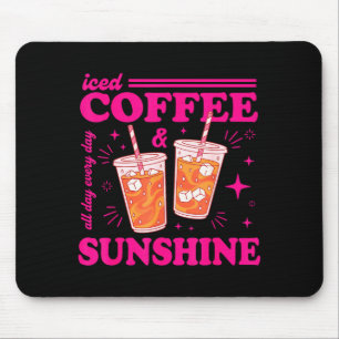 Retro Eiskaffee & Sonnenschein lustiger Sommer Mousepad