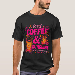 Retro Eiskaffee & Sonnenschein lustiger Sommer T-Shirt