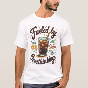 Retro-Eiskaffee und Überdenken Lustiges Grafikdesi T-Shirt