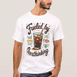 Retro-Eiskaffee und Überdenken Lustiges Grafikdesi T-Shirt