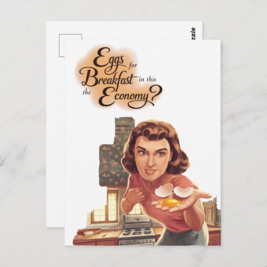 Retro Eizellen zum Frühstück in dieser Wirtschaft Postkarte (Vorne/Hinten)