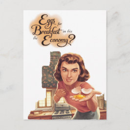 Retro Eizellen zum Frühstück in dieser Wirtschaft Postkarte