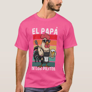 Retro El Papa de lo pollitos lustige Spanische Dia T-Shirt