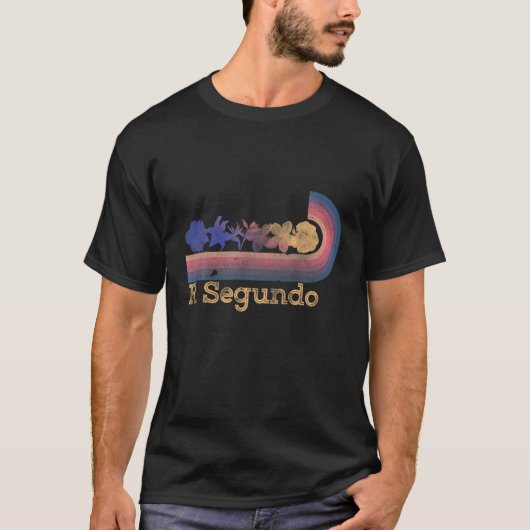 Retro El Segundo Tropical Blume 80er Jahre Stil Su T-Shirt (Vorderseite)