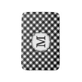 Retro Elagant Personalized Gingham Bath Mat Badematte (Vorderseite Vertikal)