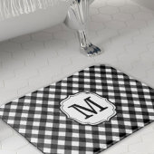 Retro Elagant Personalized Gingham Bath Mat Badematte