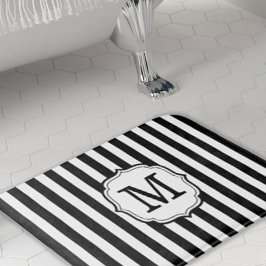 Retro Elagant Personalized Stripe Bath Mat Badematte