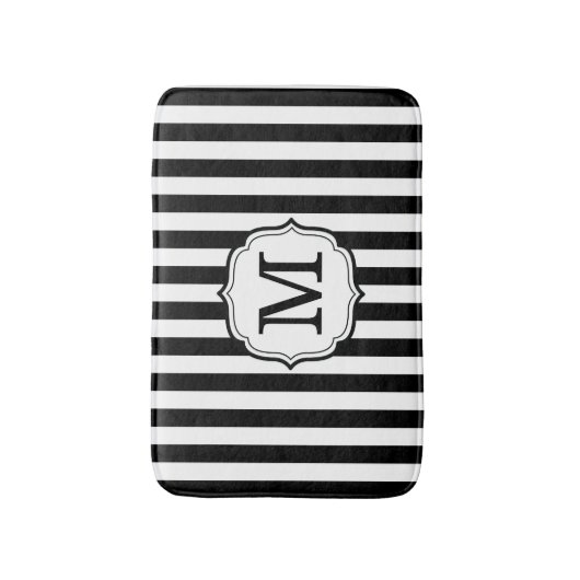 Retro Elagant Personalized Stripe Bath Mat Badematte (Vorderseite Vertikal)