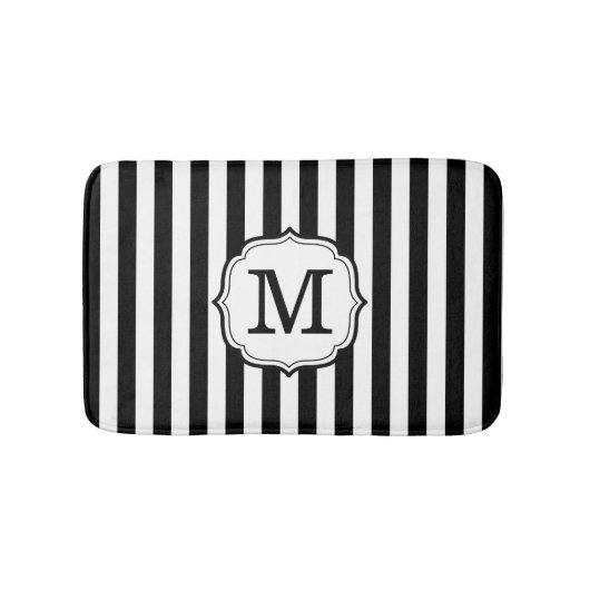 Retro Elagant Personalized Stripe Bath Mat Badematte (Vorderseite)