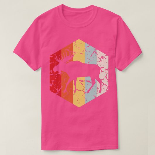 Retro-Elch-Silhouette T-Shirt (Design vorne)