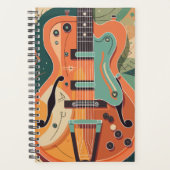 Retro Electric Guitar Illustration Pocket Folder Planer (Vorderseite)