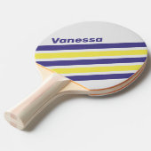 Retro Electric Lemon Grape Angled Stripe with Name Tischtennis Schläger (Vorderseite)