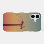 Retro Electric Pole iPhone 16 Hülle (Rückseite (Horizontal))