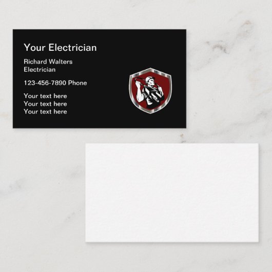 Retro Electrical Theme Visitenkarte (Vorne/Hinten)