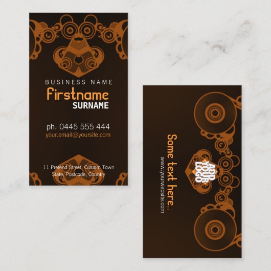 Retro Electro Music Business Card Visitenkarte (Vorne/Hinten)