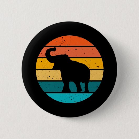 Retro-Elefant Button (Vorderseite)
