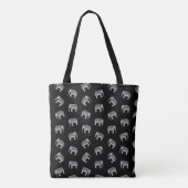 Retro Elefant-Druck-Muster-schwarzer u. weißer Tasche (Rückseite)
