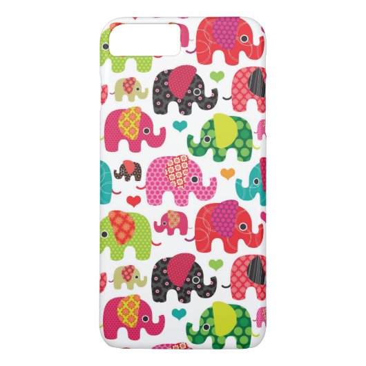 Retro Elefant scherzt Mustertapete Case-Mate iPhone Hülle (Rückseite)