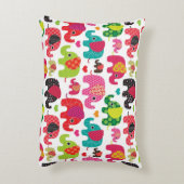 Retro Elefant scherzt Mustertapete Dekokissen (Rückseite(Vertikal))