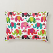 Retro Elefant scherzt Mustertapete Dekokissen (Rückseite)