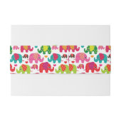 Retro Elefant scherzt Mustertapete Einladungsbanderole (Rückseitenbeispiel)