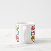 Retro Elefant scherzt Mustertapete Espressotasse (Rückseite)