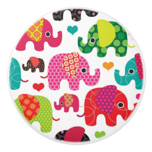 Retro Elefant scherzt Mustertapete Keramikknauf