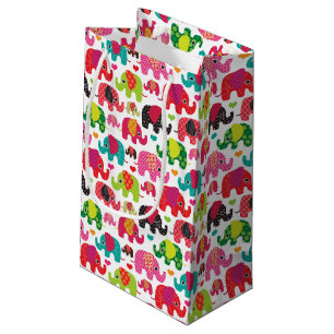 Retro Elefant scherzt Mustertapete Kleine Geschenktüte