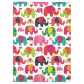 Retro Elefant scherzt Mustertapete Klemmbrett (Rückseite)