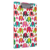 Retro Elefant scherzt Mustertapete Klemmbrett (Rechts)