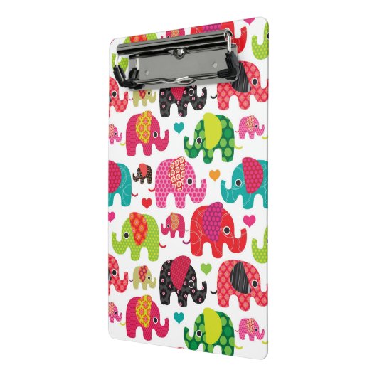 Retro Elefant scherzt Mustertapete Mini Klemmbrett (Gewinkelt2)