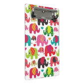 Retro Elefant scherzt Mustertapete Mini Klemmbrett (Schrägansicht)