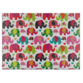 Retro Elefant scherzt Mustertapete Schneidebrett (Vorderseite)