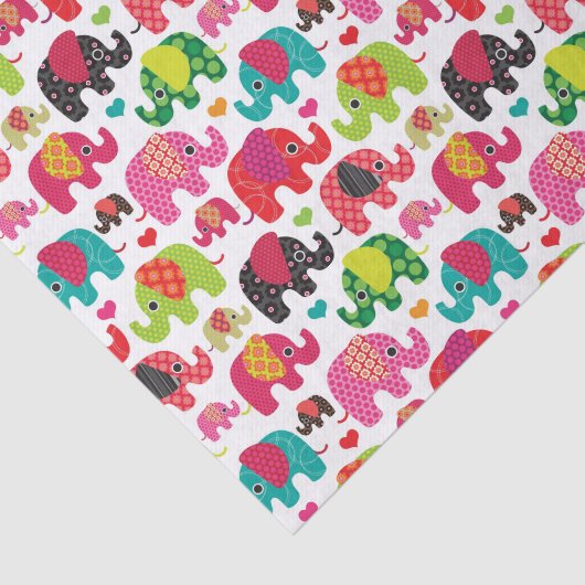 Retro Elefant scherzt Mustertapete Seidenpapier (Ausschnitt)