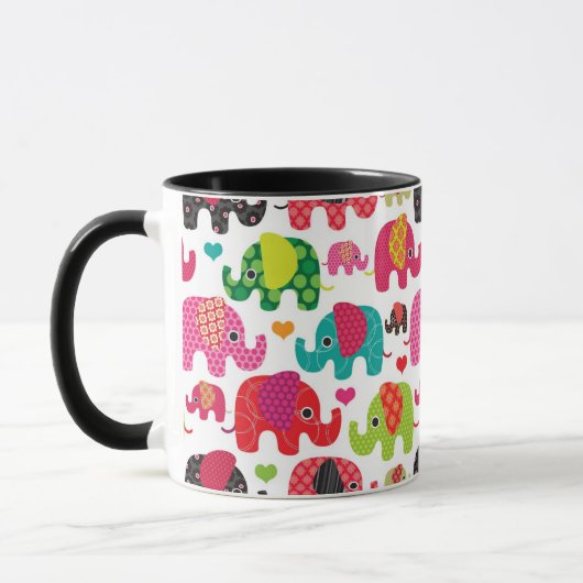Retro Elefant scherzt Mustertapete Tasse (Links)