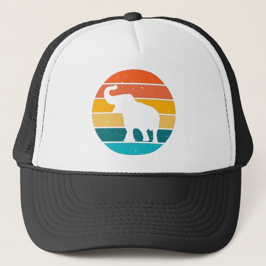 Retro-Elefant Truckerkappe (Vorderseite)