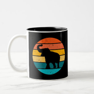 Retro-Elefant Zweifarbige Tasse